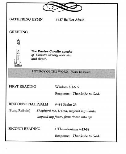 memorial mass program